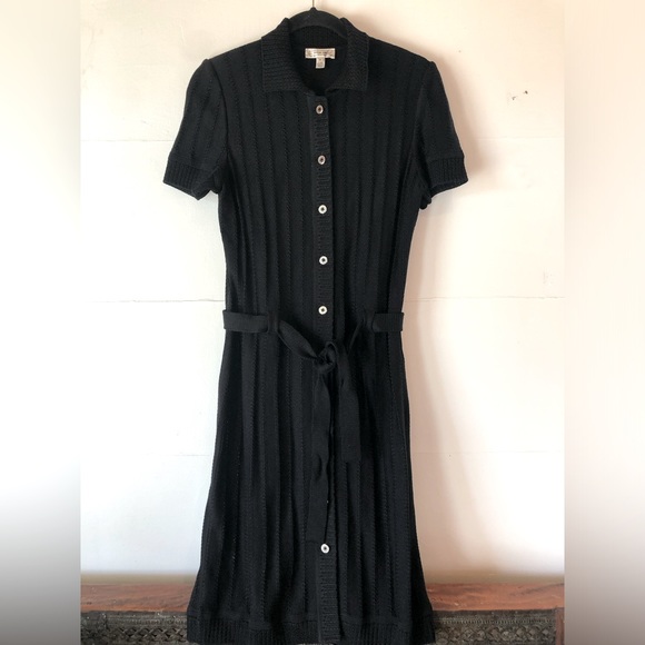 St. John Sport Dresses & Skirts - St. John Sport button down collar open knit sweater midilength shirt dre…